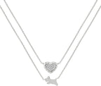 Radley London Ladies Silver Plated Heart & Jumping Dog Necklace RYJ2405S