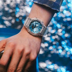 Casio G-Shock Mens Analogue-Digital Watch with Blue Dial and Clear Strap GA-2100BM-7A2ER