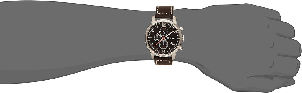 Ted Baker Mens Watch with Brown Strap and Black Dial TE1132