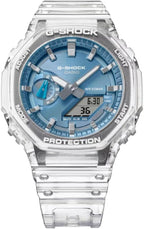 Casio G-Shock Mens Analogue-Digital Watch with Blue Dial and Clear Strap GA-2100BM-7A2ER