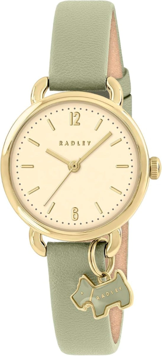 RADLEY Ladies Watch with Gold Dial and Green Leather Strap RY21928A