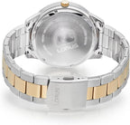 Lorus Mens Solar Watch with Black Dial and Two Tone Bracelet RX327AX9