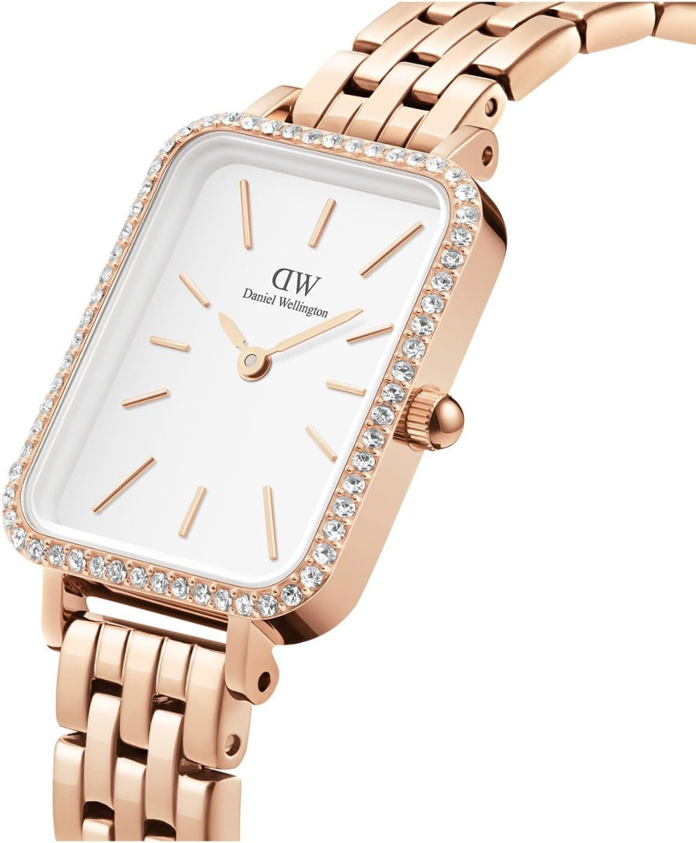 Daniel Wellington Ladies Watch with White Dial Rose Gold Strap DW00100672