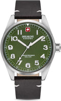 Swiss Military Hanowa Mens Watch with Green Dial and Brown Leather Strap SMWGA2100404