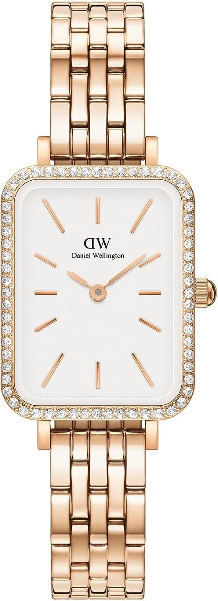 Daniel Wellington Ladies Watch with White Dial Rose Gold Strap DW00100672