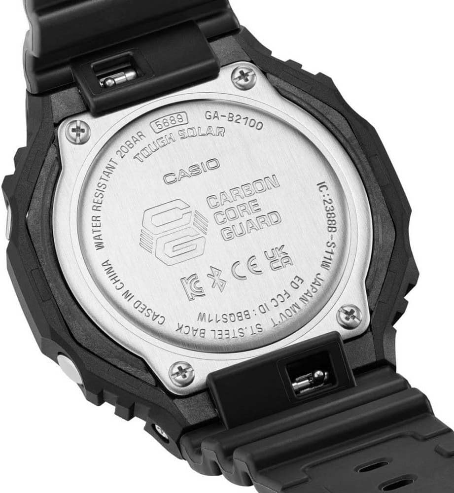 Casio G-Shock Gwylio Analog-Ddigidol i Ddynion gyda Deial Du a Strap Ddu GA-B2100CY-1AER