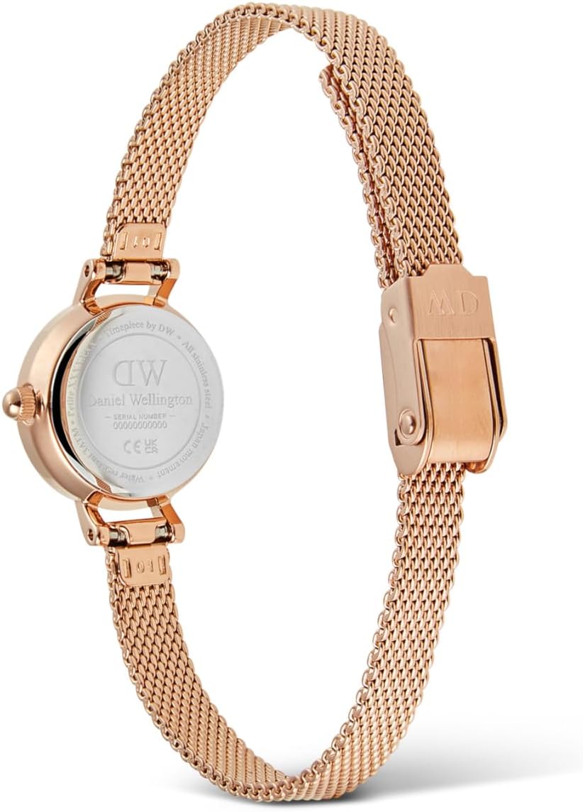 Daniel Wellington Ladies Watch with Pink Dial & Rose Gold Milanese Strap DW00100743