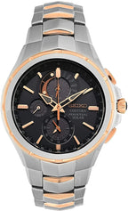 Gwylio Solar Dynion Seiko Coutura Parhaol i Ddynion gyda Deial Llwyd a Breichled Deu-liw SSC788P9