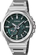 Casio G-Shock Gwylio Dynion â Deial Gwyrdd a Strap Arian GST-B1000D-3AER