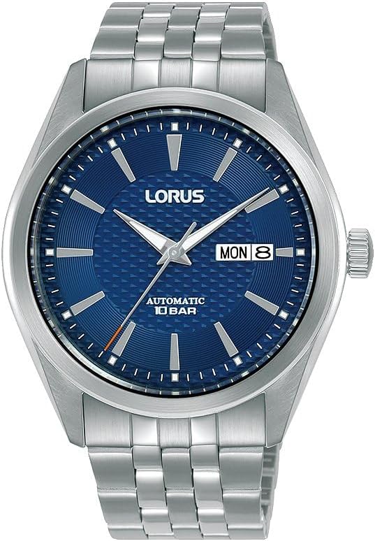 Lorus Mens Automatic Watch with Blue Dial and Silver Bracelet RL485BX9