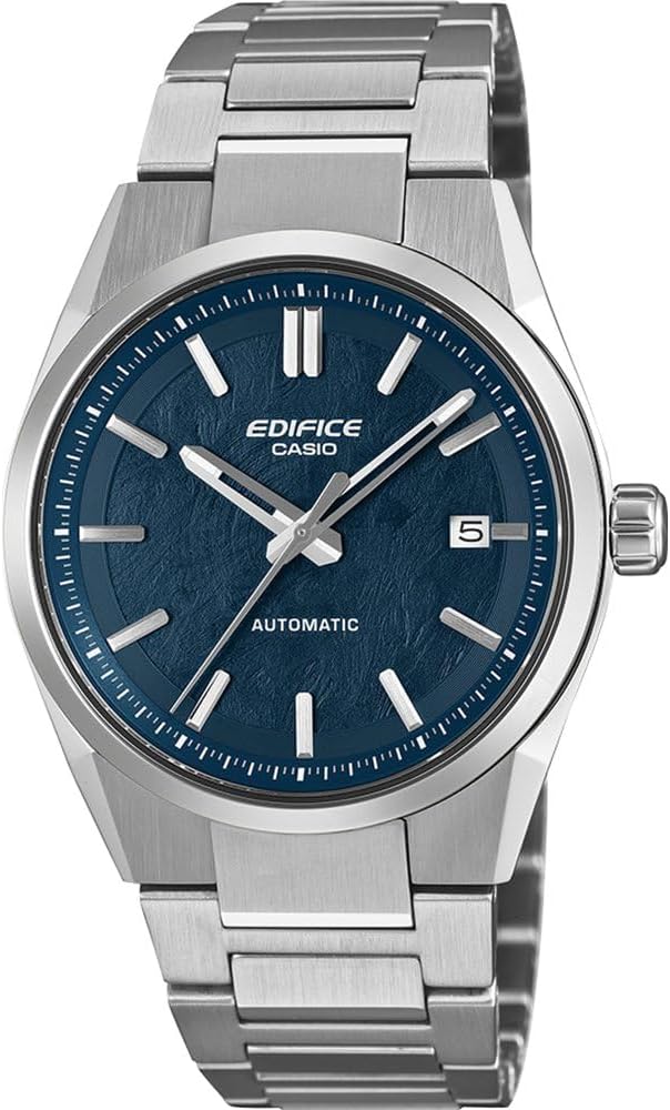 Casio Edifice Gwylio Awtomatig Dynion gyda Deial Glas a Strap Arian EFK-110D-2AER