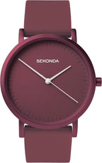 Sekonda Palette Ladies Watch Burgandy Dial & Burgandy Silicone Strap 40554