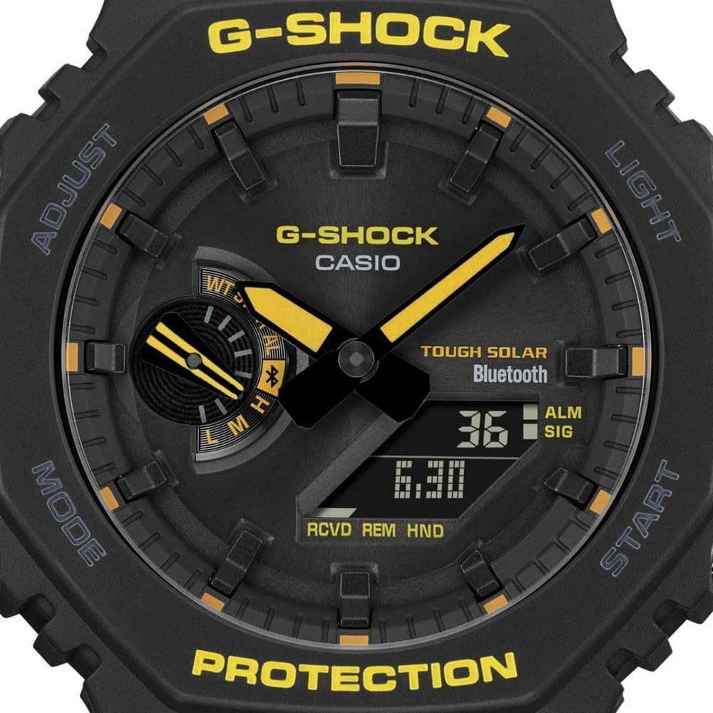 Casio G-Shock Gwylio Analog-Ddigidol i Ddynion gyda Deial Du a Strap Ddu GA-B2100CY-1AER