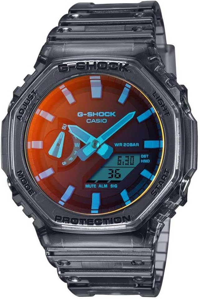 Casio G-Shock Mens Analogue-Digital Watch with Grey Jelly Strap GA-2100TLS-8AER