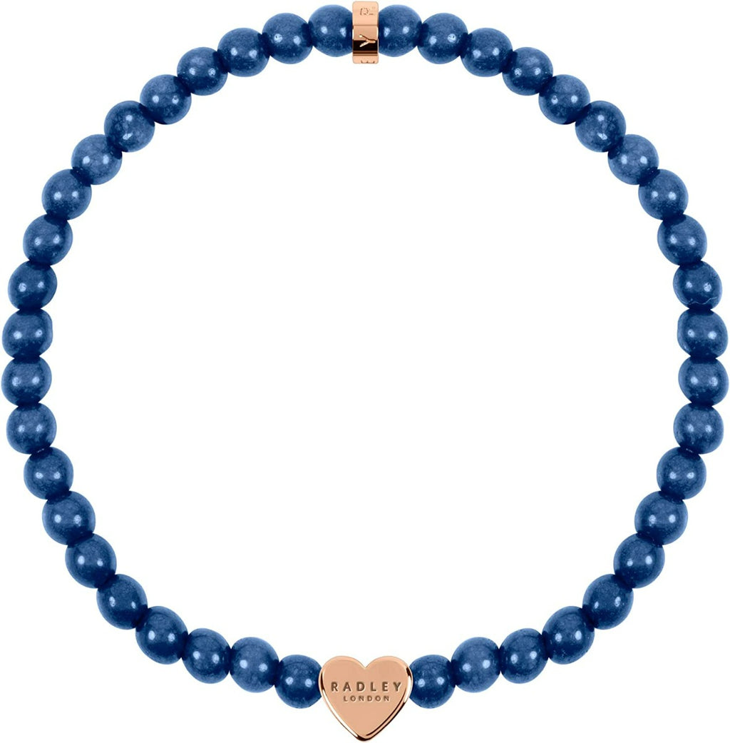 Radley London Ladies 18ct Rose Gold Plated Blue Stone Bracelet RYJ3176S