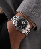 Timex Marlin Automatic Mens Watch With Black Dial and Silver Strap TW2W58800UK