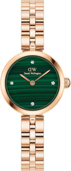Daniel Wellington Ladies Watch with Green Dial & Rose Gold Strap DW00100721