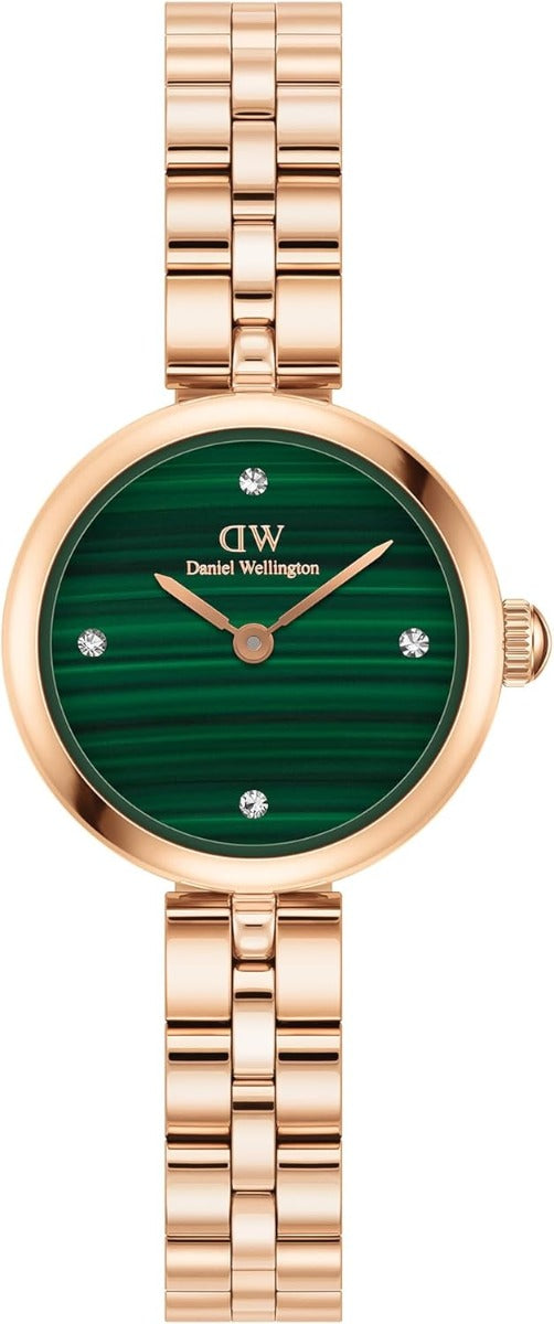 Daniel Wellington Ladies Watch with Green Dial & Rose Gold Strap DW00100721