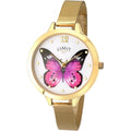 Limit Secret Garden Ladies Watch with Gold Plated Butterfly Dial and Gold Mesh Bracelet 6279