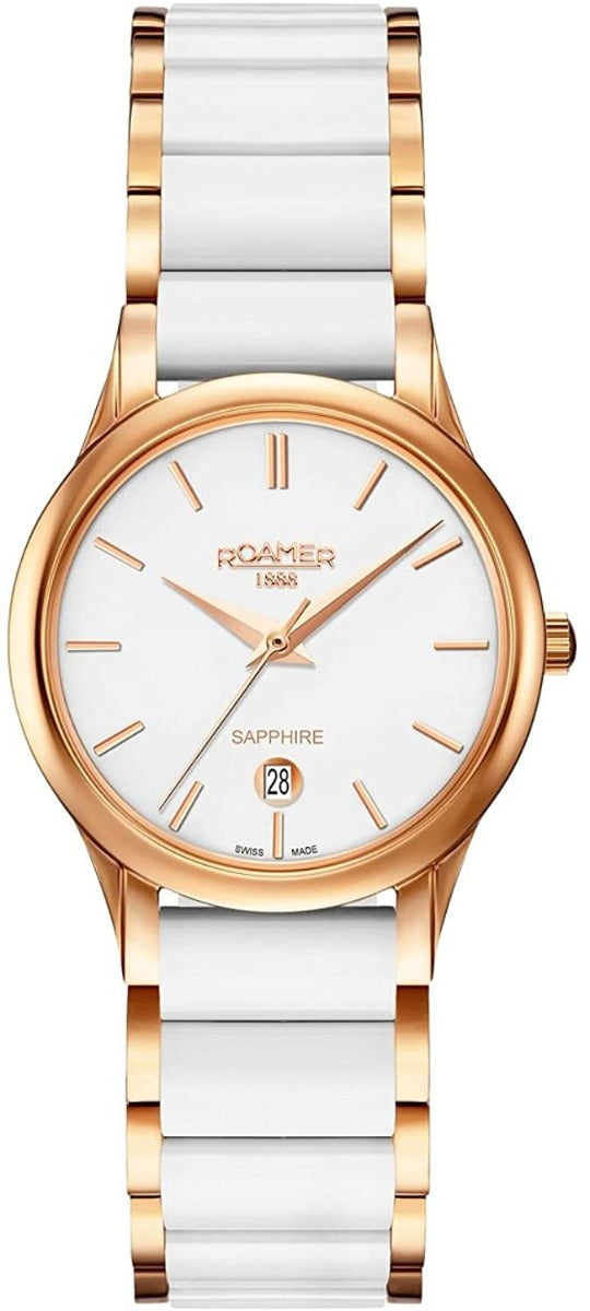 Roamer C-Line Womens Watch with White Ceramic Strap 657844 49 25 60