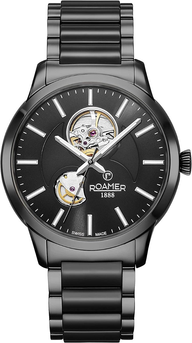 Roamer Mens Automatic Watch with Black Skeleton Dial 672661 40 55 60