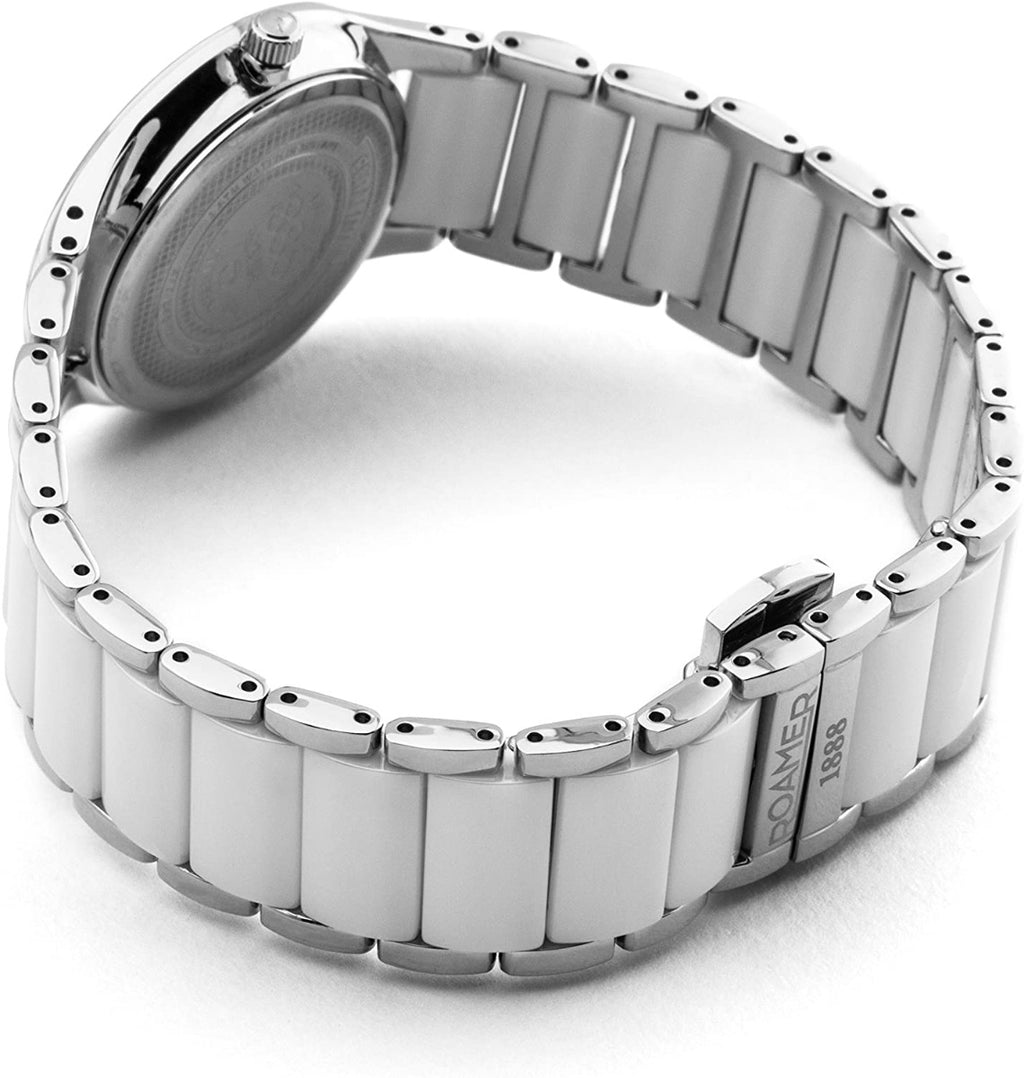 Roamer Women's Watch Silver Dial White Ceramic Strap 677855 41 15 60