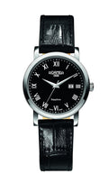 Roamer of Switzerland Classic Line Women's Quartz Watch with Black Dial Analogue Display and Black Leather Strap 709844 41 52 07