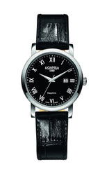 Roamer of Switzerland Classic Line Women's Quartz Watch with Black Dial Analogue Display and Black Leather Strap 709844 41 52 07