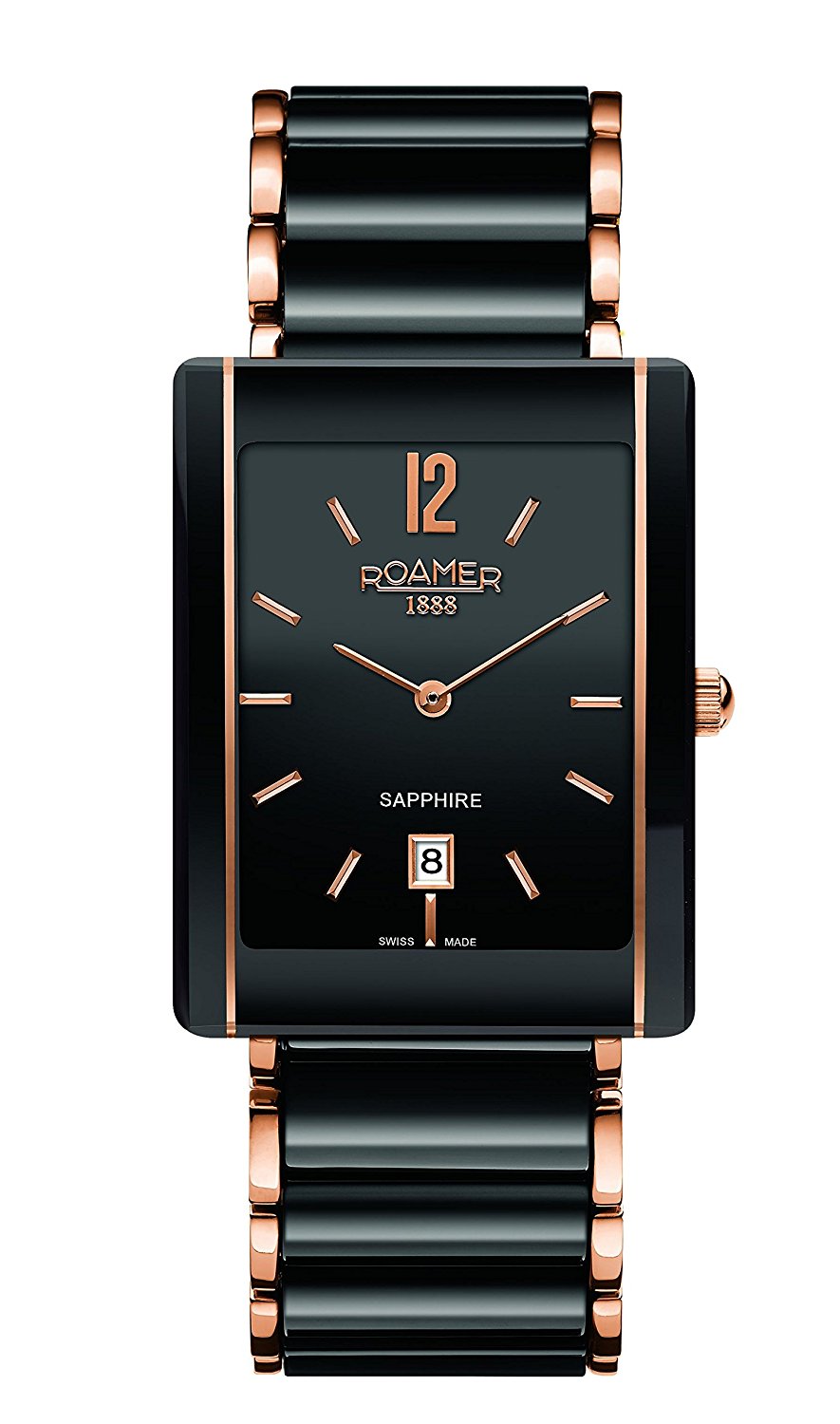 Roamer Men's Quartz Watch with Black Dial Analogue Display and Black Ceramic Strap 690856 49 54 60
