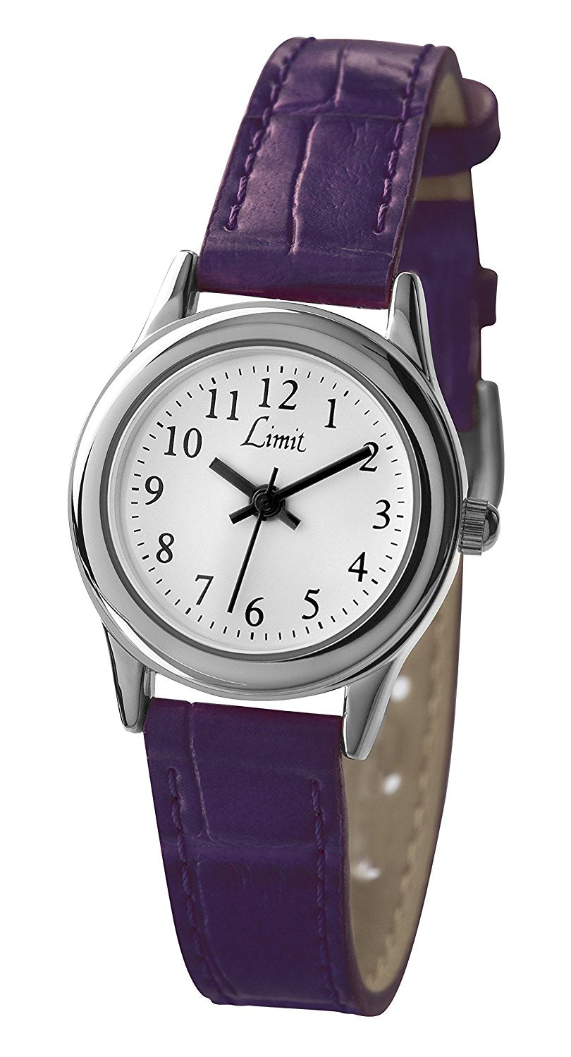 Limit Women's Quartz Watch with White Dial Analogue Display and Purple PU Strap 6932.35