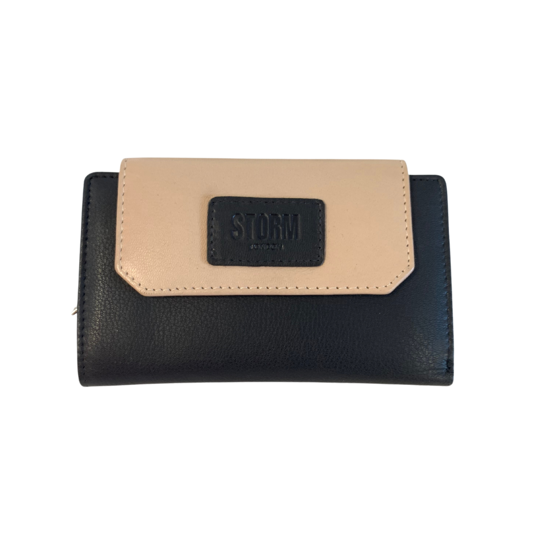 Storm Embassy Ladies Medium Black and Cream Leather Purse