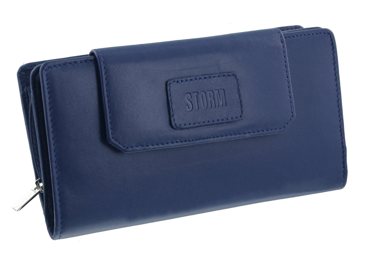 Storm Embassy Ladies Large Navy Leather Purse