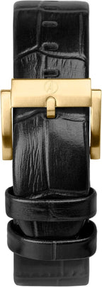 Gwylio Accurist Origin i Fenywod gyda Deial Du a Strap Lledr 70014