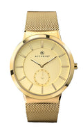 Accurist Men's Quartz Watch with Gold Dial Analogue Display and Gold Plated Stainless Steel Bracelet 7015.01