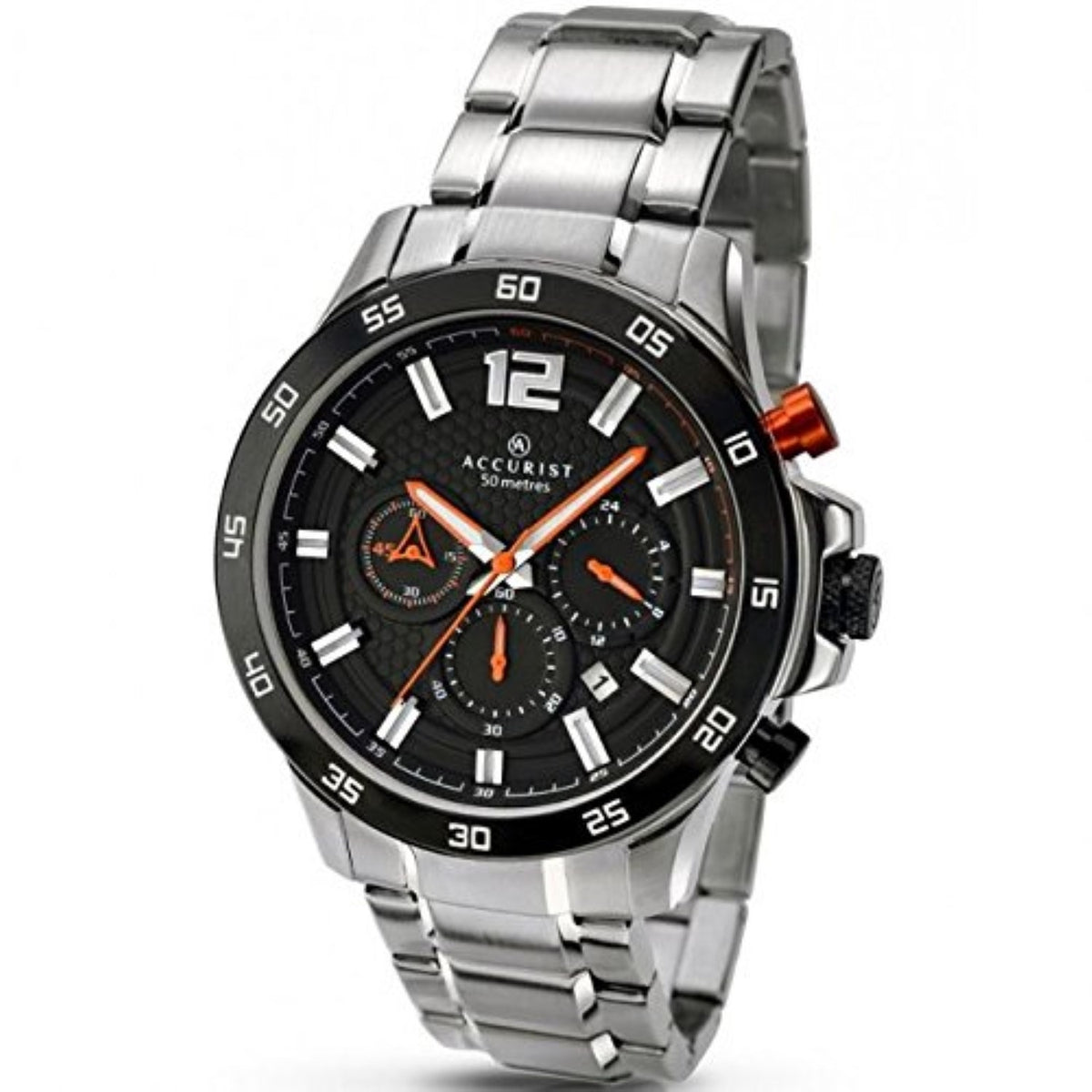 Accurist Mens Chronograph Sports Watch Stainless Steel Bracelet 7051 RRP £179.99