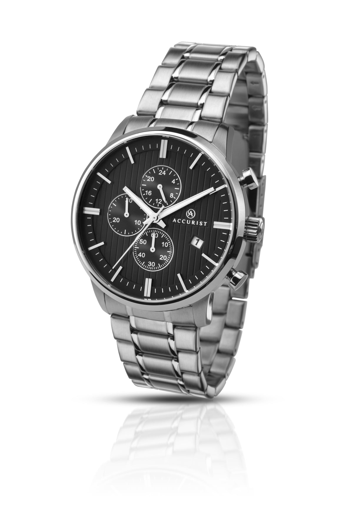 Mens Accurist Chronograph Black Dial Watch 7059
