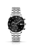 Accurist Gents Analogue Chronograph Watch With Black Dial And Silver Stainless Steel Bracelet 7073