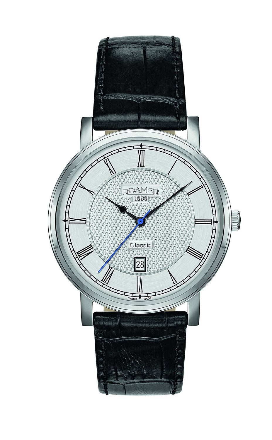 Roamer Classic Line with Silver Dial and Black Leather Strap Watch