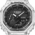 Casio G-Shock Mens Analogue-Digital Watch with Black Dial and Clear Strap GA-2100SKE-7AER