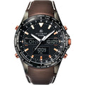 Accurist Mens Stainless Steel Dual Display Brown Strap Watch 7101 RRP £239.99