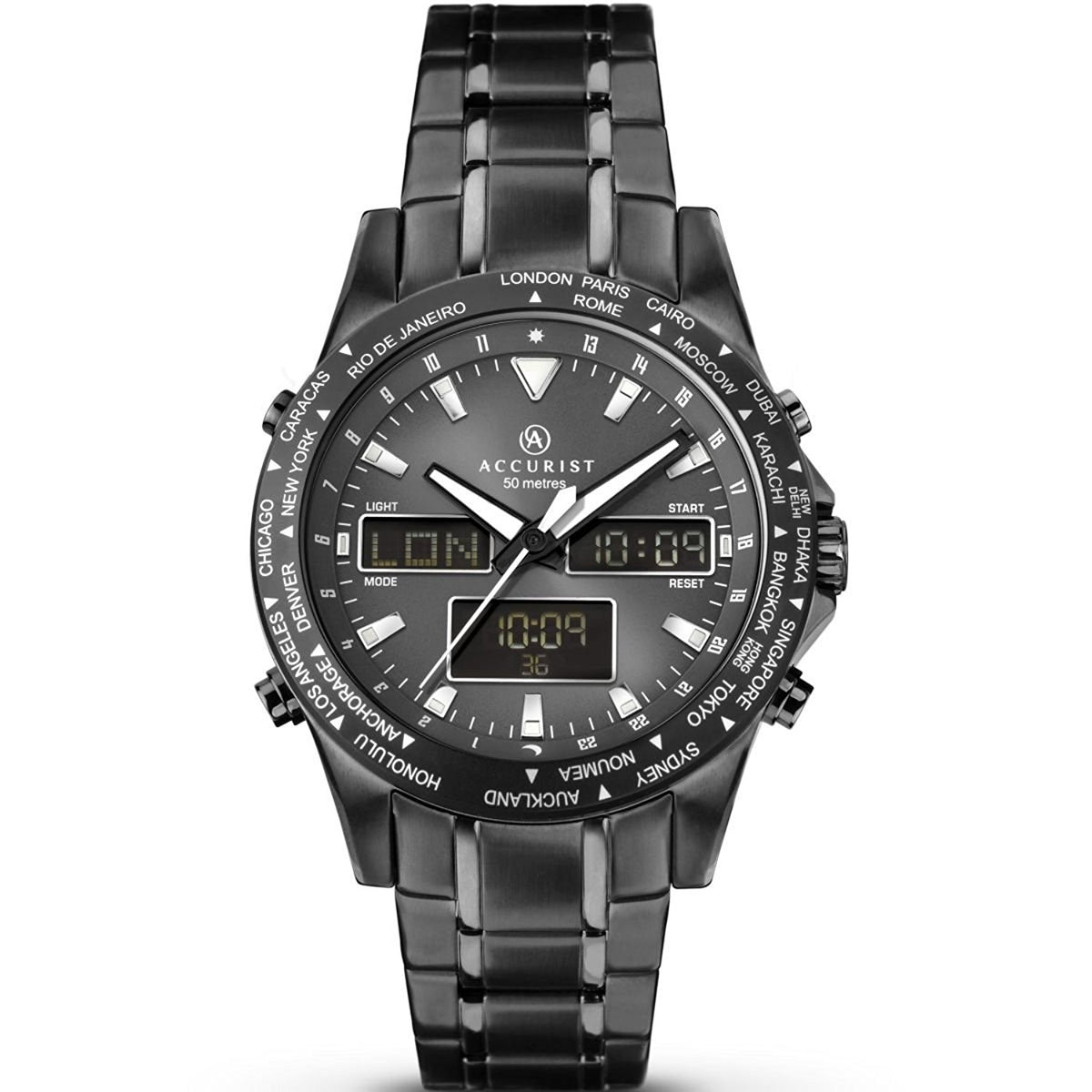 Accurist Gents World Timer Chronograph Watch 7102 RRP £249.99