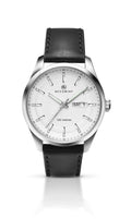 Accurist Gents Analogue Watch With White Dial And Black Leather Strap 7135