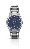 Accurist Gents Analogue Watch With Blue Dial And Titanium Bracelet 7138