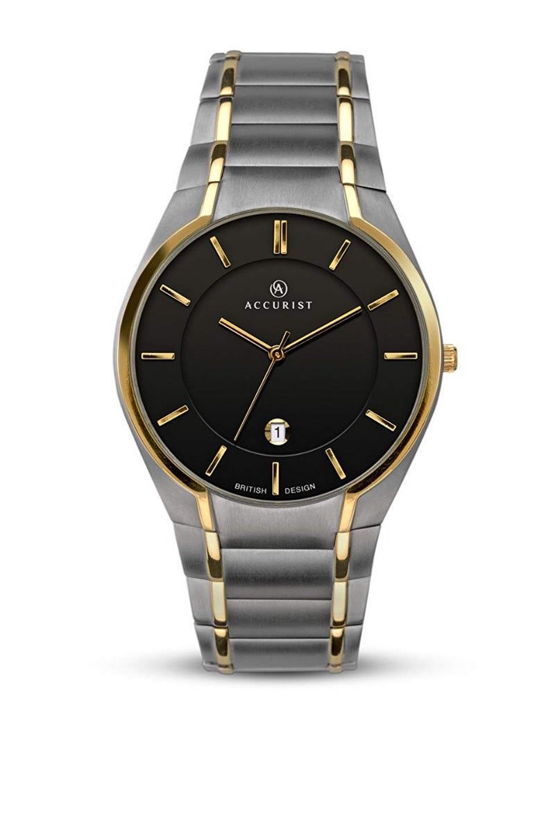 Accurist Mens Titanium Watch with Black Dial 7139