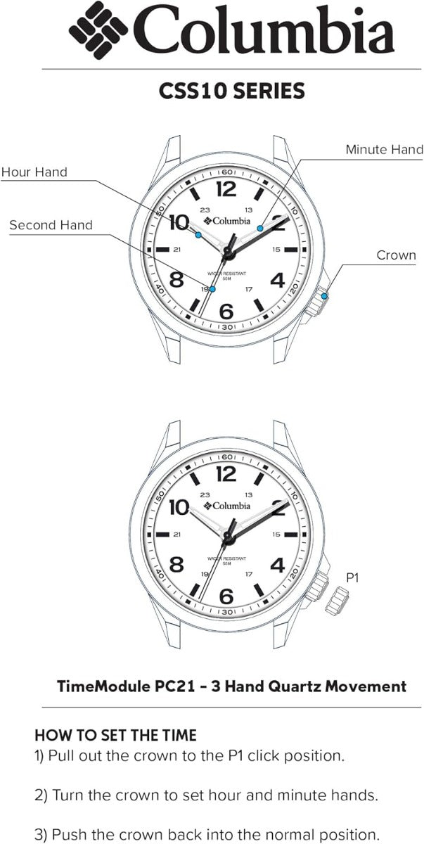 Columbia Gents Watch gyda Wyneb Gwyn a Strap Resin Gwyn CSS10-117