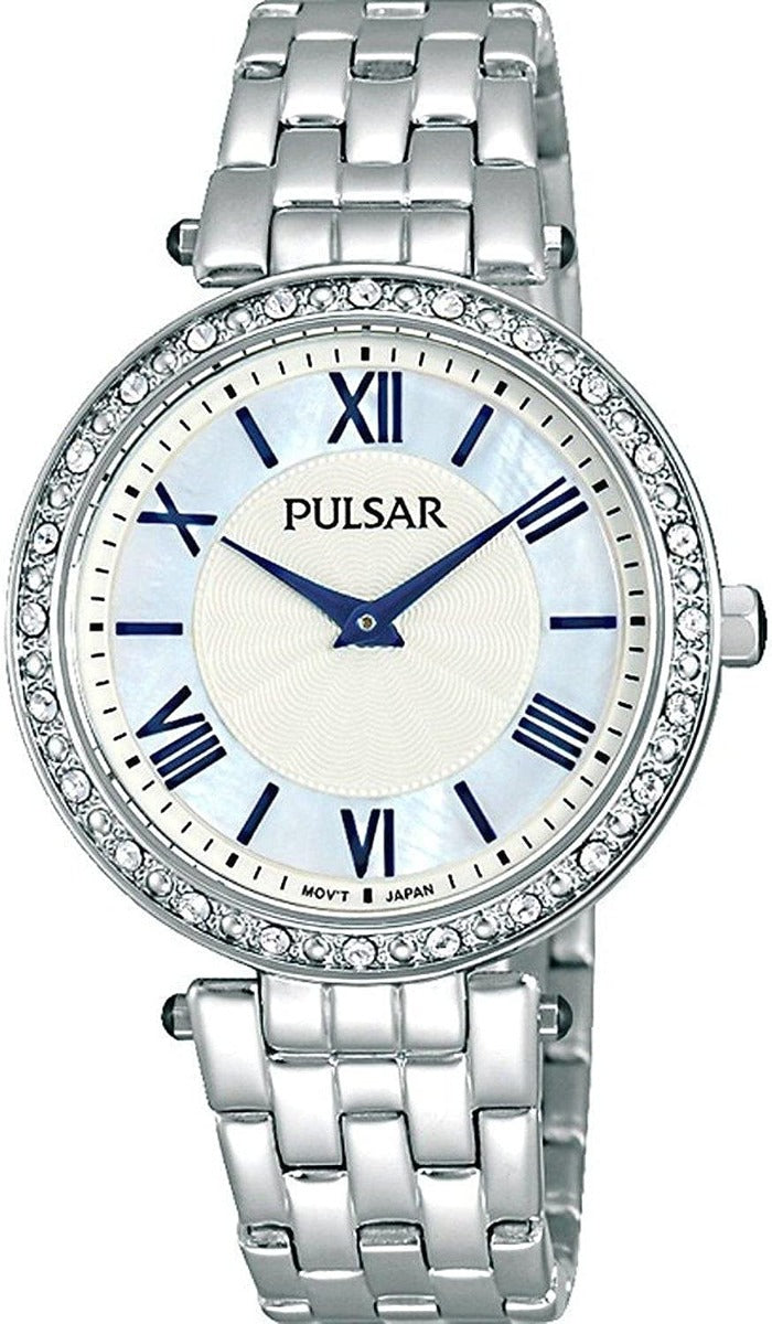 Pulsar Ladies Watch with Mother of Pearl Dial and Stainless Steel Bracelet PM2105X1