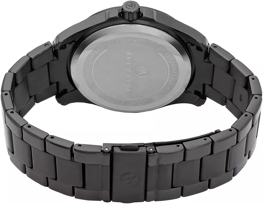 Accurist Men's Watch with Blue Dial and Black Bracelet 7156