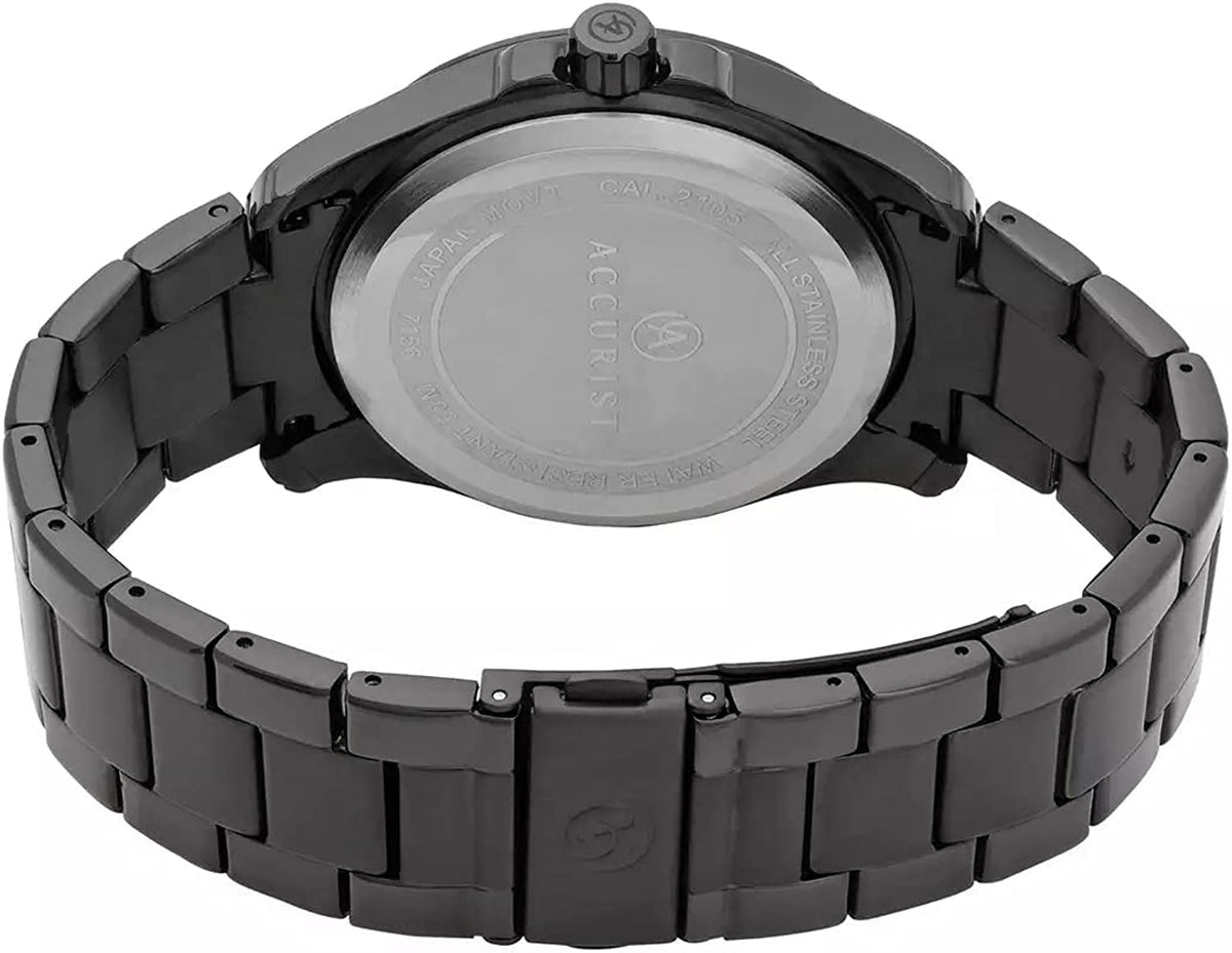 Accurist Men's Watch with Blue Dial and Black Bracelet 7156