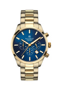 Accurist Gents Analogue Chronograph Watch With Blue Dial And Gold Bracelet 7164