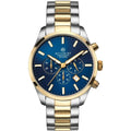Accurist Mens Two Tone Bracelet Blue Chronograph Watch 7165